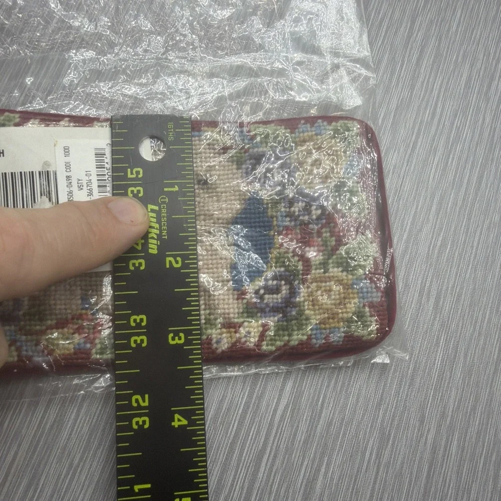 Charles Keath Bichon Needlepoint Eyeglass Case Dog Glasses Sleeve Wool Vintage